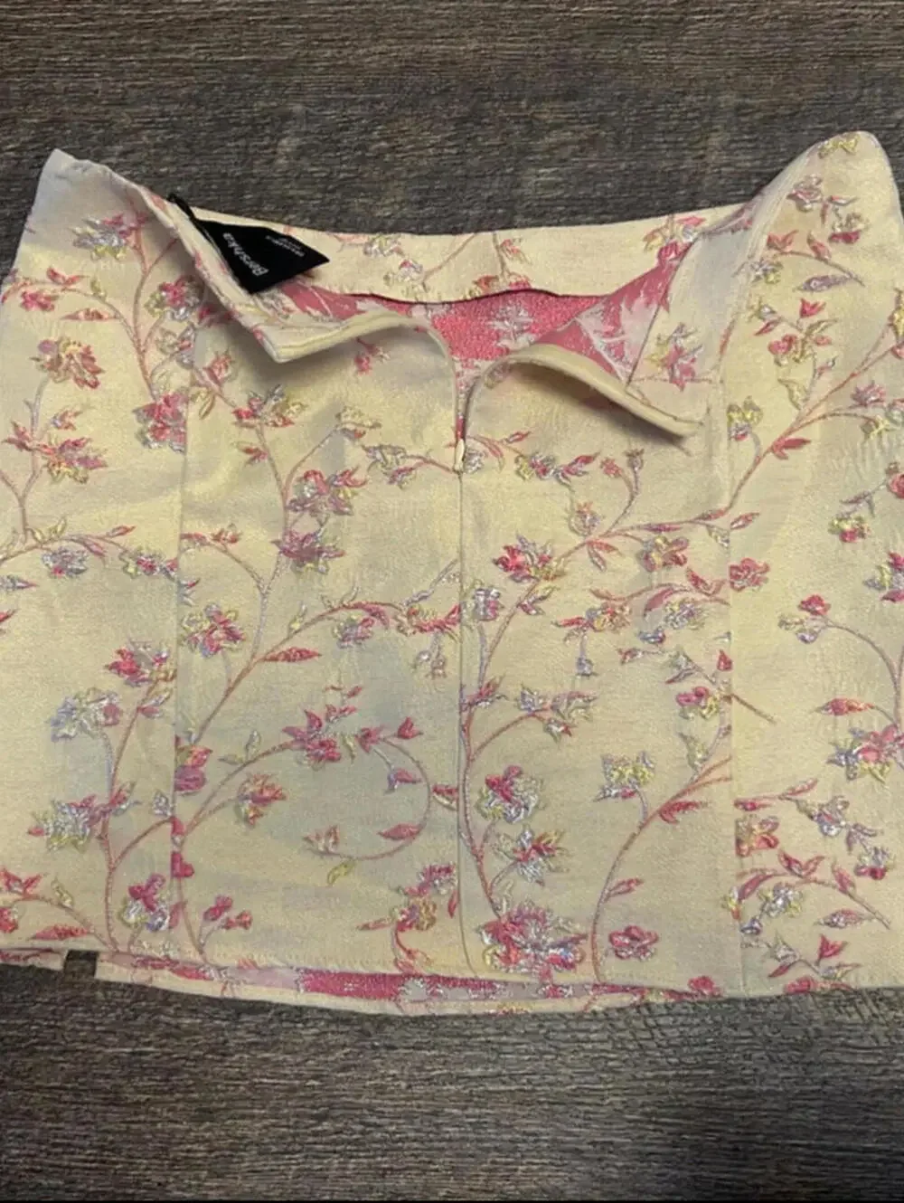 Bershka Corset Set M Floral Mini Skirt Coquette TikTok Lace Up NWT S Summer